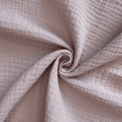 Ткань Муслин Жатый, цвет Пыльно-Розовый (на отрез)  в Красноярске