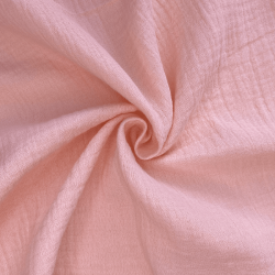 Ткань Муслин Жатый, цвет Нежно-Розовый (на отрез)  в Красноярске