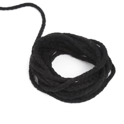 Шнур для одежды тип 2, цвет Чёрный (плетено-вязаный/полиэфир)  в Красноярске